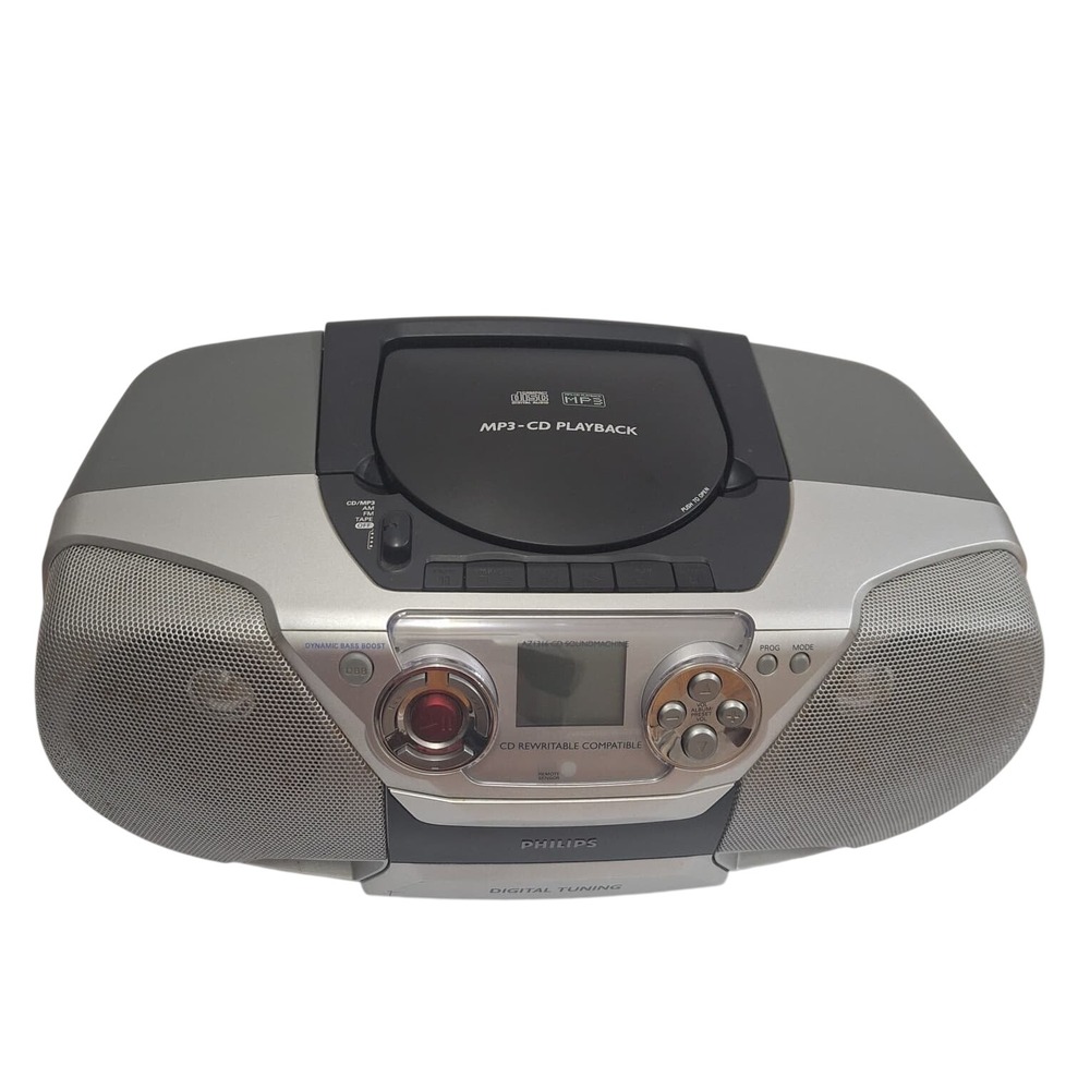 Philips AZ1316 CD Soundmachine MP3-CD Playback Portable Boombox Silver Grey
